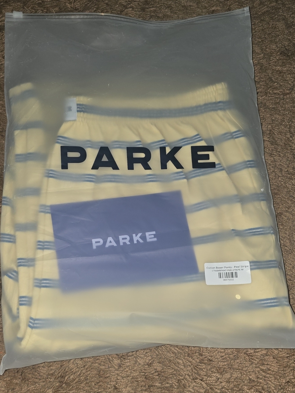 Parke Yellow and Blue Striped Cotton Boxer Pants